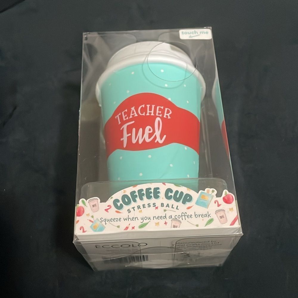 New Eccolo coffee cup espresso latte teacher fuel blue stress ball squeezeball - Picture 8 of 10